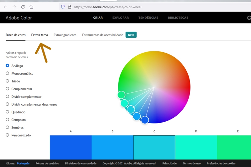 Como criar paletas de cores usando o Adobe Color?